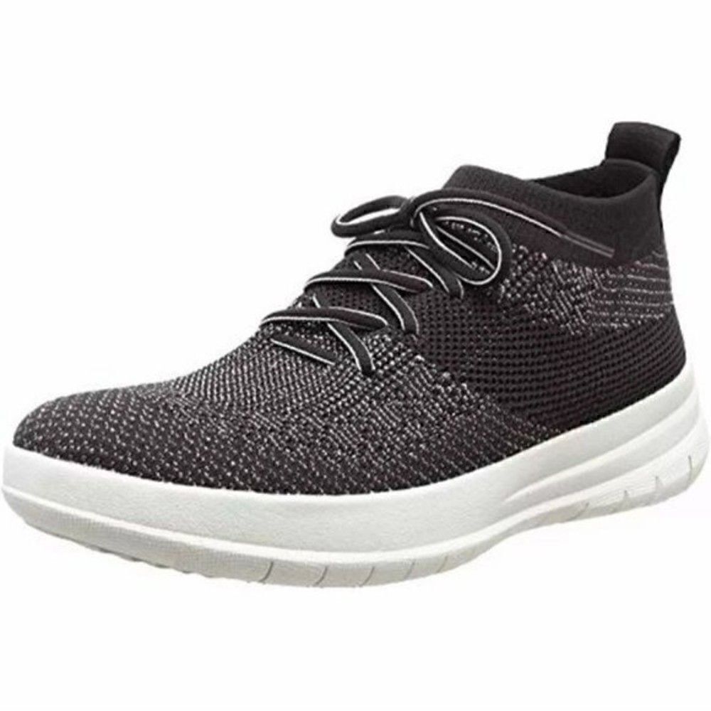 Fitflop uberknits slip on glittery trainers black US 8.5 BoxD